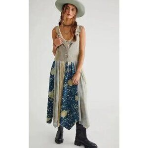 NWOT Free People We The Free Love Tattered Skirtall Skirt Overall Dress